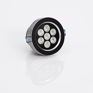 round black an grey LED light on white surface thumbnail