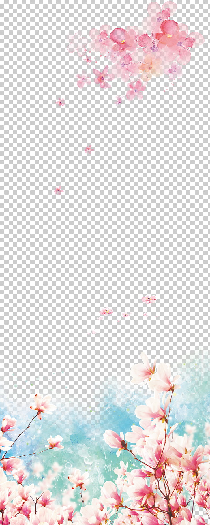 Flower Ink Paper, Ink pink flowers waft background, pink petaled flower illustration PNG clipart
