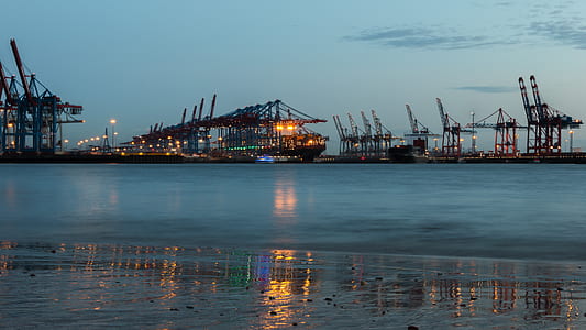 cargo cranes on port thumbnail