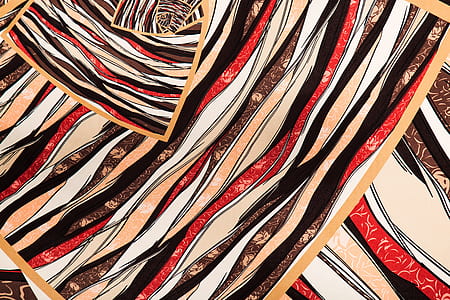 red, brown, and black abstract painting thumbnail