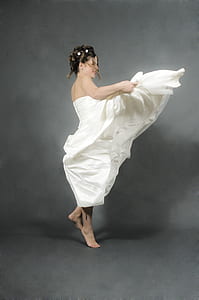 woman wearing white strapless dress thumbnail