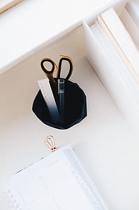 scissor, ruler, and pen in case thumbnail