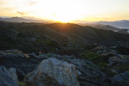 grey and black mountain range with sunrise background thumbnail