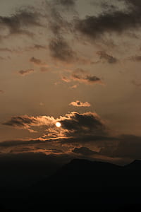 silhouette of mountain during sun set thumbnail