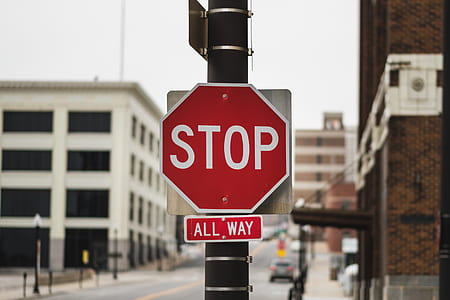 shallow focus photography of stop signage thumbnail