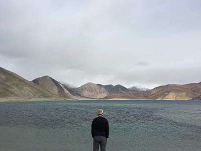 sky, man, water, clouds thumbnail