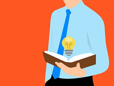 Light bulb with new ideas emerging from open textbook. Innovation illustration. thumbnail