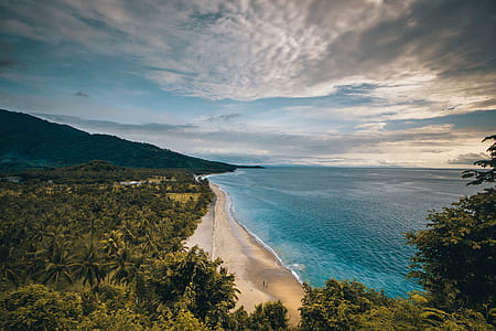 Bird's Eye View Photo of Brown Sand Beach Shore thumbnail