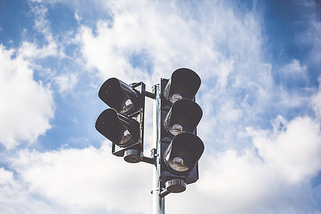 Traffic Lights and Sky With Clouds thumbnail