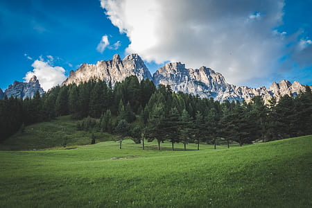 landscape, mountains, nature, clouds thumbnail