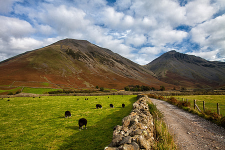 Wide angle landscape shot captured in the hills of the Lake District National Park in Cumbria, England thumbnail