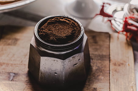 coffee powder in gray container thumbnail