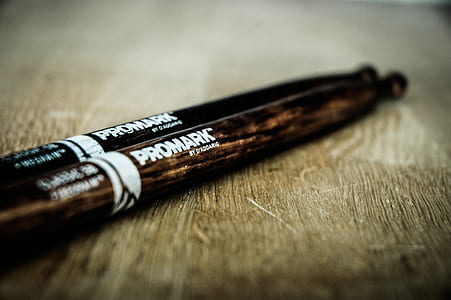 focus photo of black Promark drum sticks thumbnail