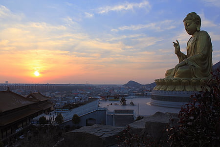 Lord Shiva statue during golden hour thumbnail