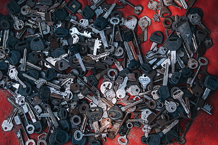 gray steel key lot on red surface thumbnail