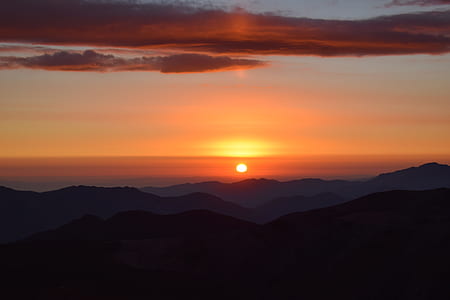 silhouette of mountains during sunset thumbnail
