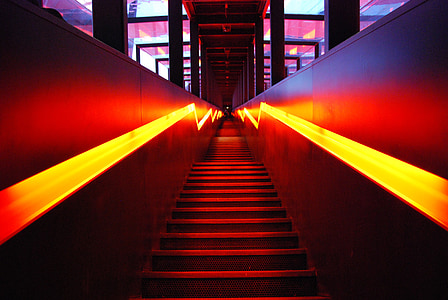 stairs with yellow LED line inside building thumbnail