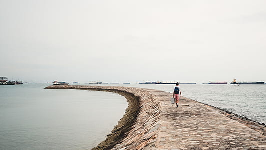 person standing on seashore thumbnail