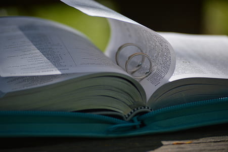 two rings inserted on book page thumbnail