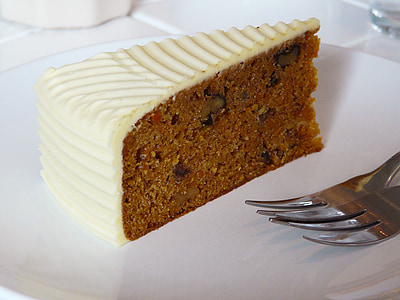slice cake on plate with silver forks thumbnail