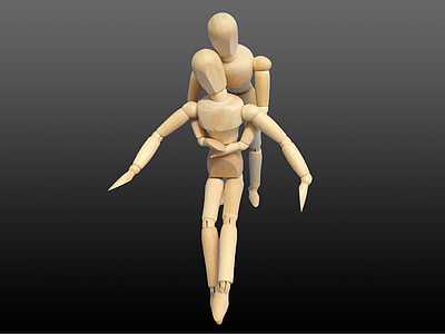two brown wooden mannequins thumbnail