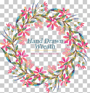 Watercolor painting Flower Painting in Watercolor Drawing, Watercolor painted flowers, pink, green, and red floral wreath PNG clipart