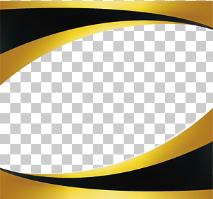 Gold , Black gold wave border, yellow and black frame PNG clipart