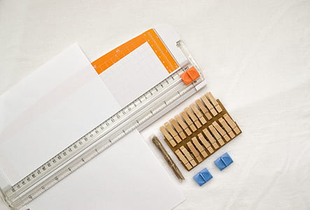 clear plastic ruler and brown clips thumbnail