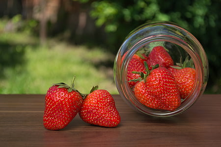 strawberries in clear glass jar thumbnail