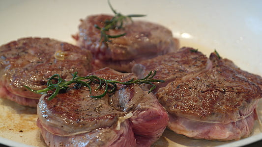 medium rare stake placed on plate thumbnail