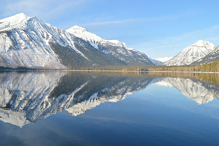 Reflection of Mountains in Lake Against Sky thumbnail