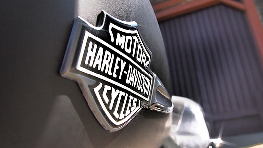 close-up photography of Harley-Davidson emblem thumbnail
