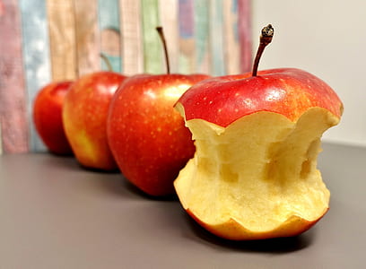 three honey crisp apples with bite thumbnail