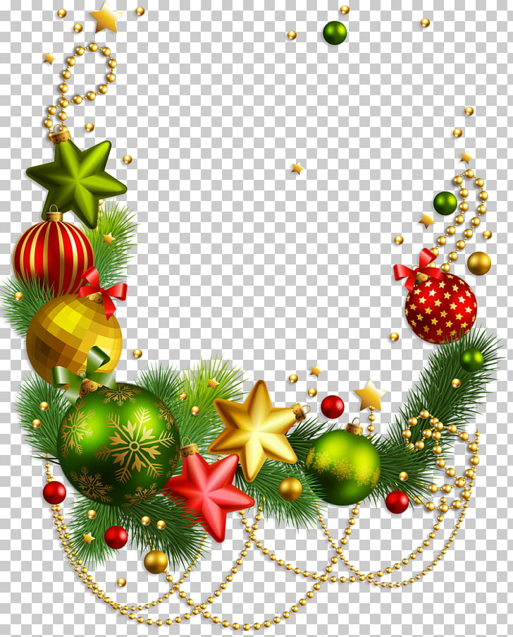 Rudolph Christmas decoration Santa Claus Christmas ornament, Transparent Christmas Decoration , multicolored Christmas swag PNG clipart