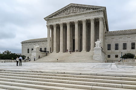 A few tourists outside the US Supreme Court in Washington DC. thumbnail