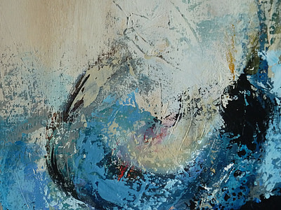 shallow photography of white and blue abstract painting thumbnail