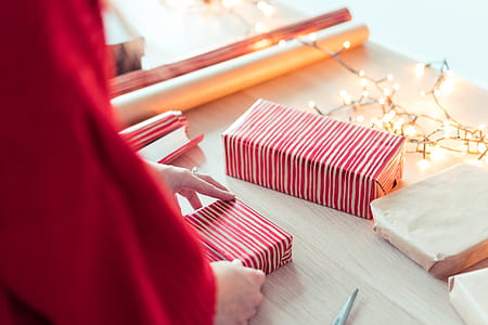 Woman Wrapping Christmas Presents thumbnail
