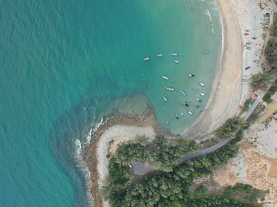 sea, bird's eye view, road, landscape thumbnail