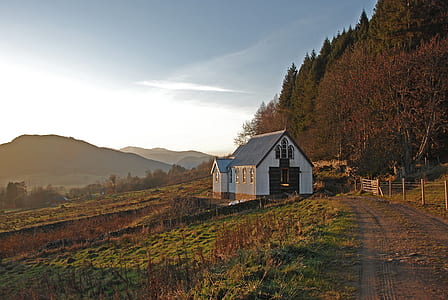 gray and black wooden house on soil thumbnail