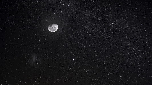 full moon on starry sky at night time thumbnail