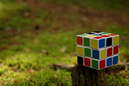 Rubik's cube on wooden thumbnail