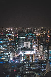 city, sky, lights, night thumbnail