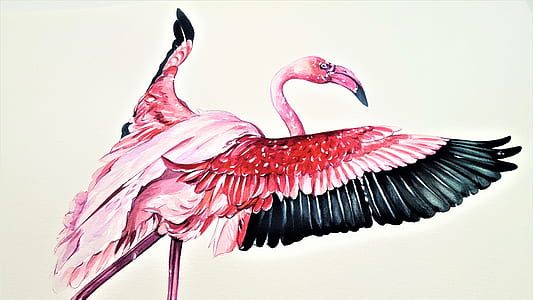 painting of flamingo thumbnail