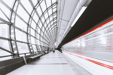 The beautiful architectural subway station. Subway through the station thumbnail