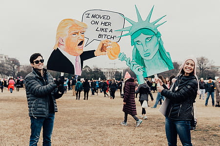 person holding Donald Trump illustration thumbnail