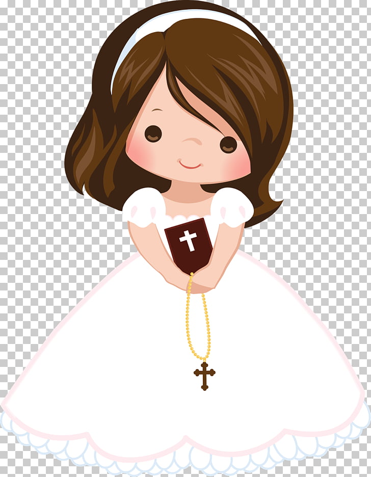 First Communion Eucharist , others, girl carrying rosary illustration PNG clipart
