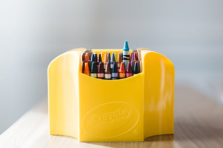 set of crayons in yellow Crayola crayon organizer thumbnail