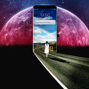 woman walking on road thumbnail