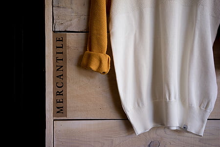 white textile on Mercantile wooden board thumbnail