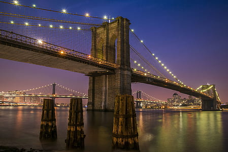 Brooklyn Bridge, New York above water thumbnail